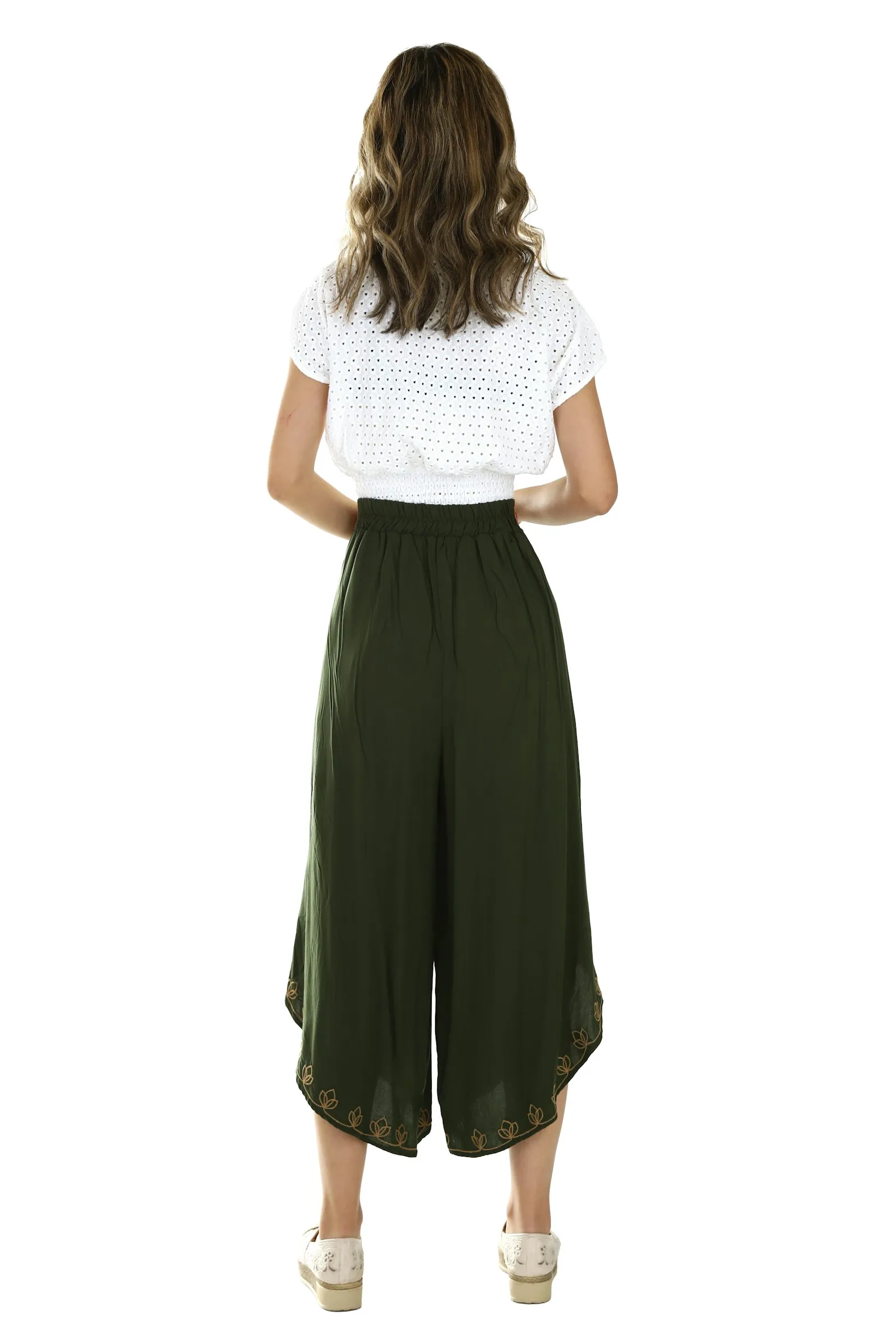 Fustă-pantalon, verde închis