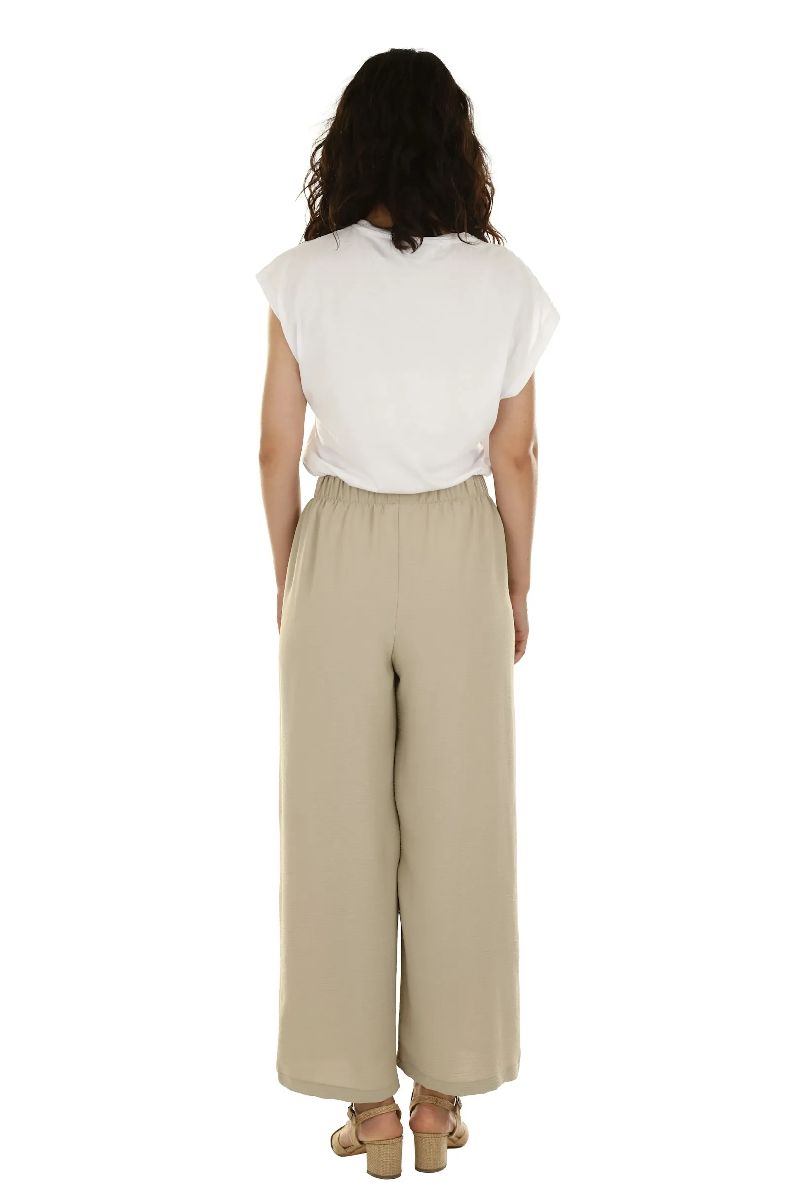 Pantaloni largi, bej